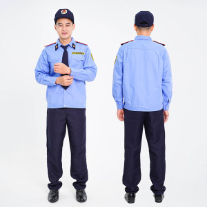 Quần áo bảo vệ dài tay bo đai cao cấp màu xanh, áo kate hàn và quần vải casmer BH01