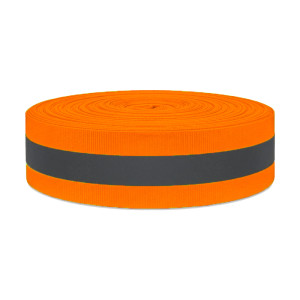 Dây phản quang vải màu cam khổ 5cm x 100m PQ02