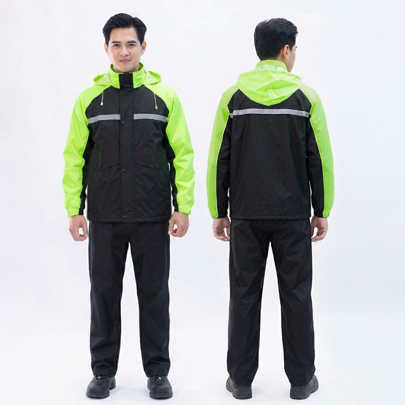 Bộ quần áo mưa phản quang 2 lớp A22 chống thấm, chống gió tốt, bền đẹp