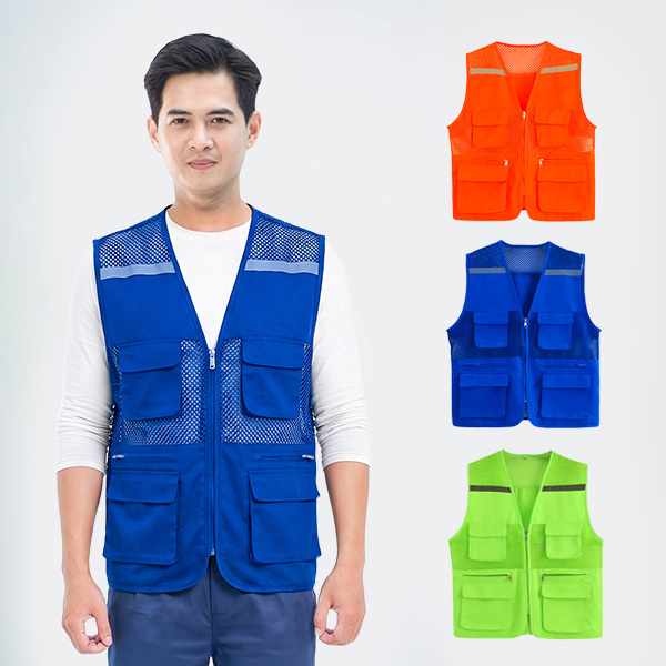 Áo gile phản quang lưới AV85 6 túi thiết kế thoáng khí, bền đẹp