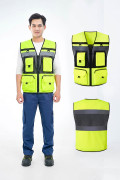 Áo gile phản quang AV82 nhiều túi thiết kế lưới thoáng mát, bền đẹp , Size XL