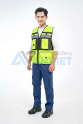 Áo gile phản quang AV82 nhiều túi thiết kế lưới thoáng mát, bền đẹp , Size XL