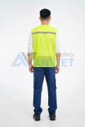 Áo gile phản quang cao cấp AV84 thiết kế 6 túi, khóa kéo chắc chắn, Màu cam - Size XL