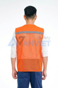 Áo gile phản quang cao cấp AV84 thiết kế 6 túi, khóa kéo chắc chắn, Màu cam - Size XL