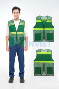 Áo gile phản quang lưới cao cấp AV83 thiết kế 2 túi, nhẹ, thoáng mát, Màu cam - Size XL