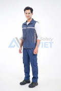 Áo gile phản quang AV86 cổ đứng cao cấp, phối lưới thoáng khí, khóa kéo tiện lợi, Size XL