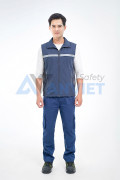 Áo gile phản quang AV86 cổ đứng cao cấp, phối lưới thoáng khí, khóa kéo tiện lợi, Size XL