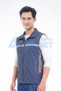 Áo gile phản quang AV86 cổ đứng cao cấp, phối lưới thoáng khí, khóa kéo tiện lợi, Size XL