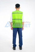 Áo gile phản quang lưới AV85 6 túi thiết kế thoáng khí, bền đẹp, Màu xanh dương - Size XL