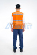 Áo gile phản quang lưới AV85 6 túi thiết kế thoáng khí, bền đẹp, Màu xanh dương - Size XL