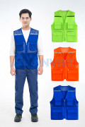 Áo gile phản quang lưới AV85 6 túi thiết kế thoáng khí, bền đẹp, Màu xanh dương - Size XL