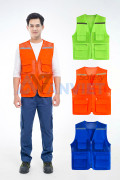Áo gile phản quang lưới AV85 6 túi thiết kế thoáng khí, bền đẹp, Màu xanh dương - Size XL