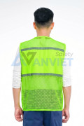Áo gile phản quang lưới AV85 6 túi thiết kế thoáng khí, bền đẹp, Màu xanh dương - Size XL