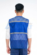 Áo gile phản quang lưới AV85 6 túi thiết kế thoáng khí, bền đẹp, Màu xanh dương - Size XL