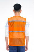 Áo gile phản quang lưới AV85 6 túi thiết kế thoáng khí, bền đẹp, Màu xanh dương - Size XL