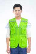 Áo gile phản quang lưới AV85 6 túi thiết kế thoáng khí, bền đẹp, Màu xanh dương - Size XL