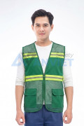 Áo gile phản quang lưới cao cấp AV83 thiết kế 2 túi, nhẹ, thoáng mát, Màu cam - Size XL
