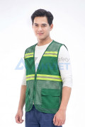 Áo gile phản quang lưới cao cấp AV83 thiết kế 2 túi, nhẹ, thoáng mát, Màu cam - Size XL