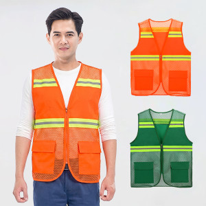 Áo gile phản quang lưới cao cấp AV83 thiết kế 2 túi, nhẹ, thoáng mát