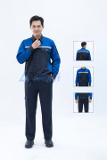 Quần áo bảo hộ lao động Evinz AV61 tay dài, chống bám bẩn cho kỹ sư, kỹ thuật, Size M - Vải kaki liên doanh