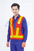 Áo lưới phản quang chữ A cho công nhân, kỹ sư AV66, Màu đen