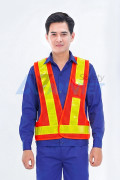 Áo lưới phản quang chữ A cho công nhân, kỹ sư AV66, Màu đen