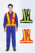 Áo lưới phản quang chữ A cho công nhân, kỹ sư AV66, Màu đen