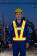 Áo bảo hộ phản quang dạng dây giá rẻ, dễ dùng AV80, Màu cam
