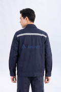 Quần áo bảo hộ lao động Evinz AV89 màu xanh đậm phối phản quang, bền đẹp, Size L - Vải kaki liên doanh