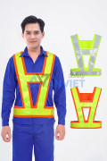 Áo bảo hộ phản quang dạng dây giá rẻ, dễ dùng AV80, Màu cam