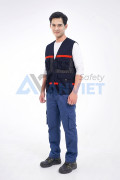 Áo gile phản quang đỏ nổi bật AV88 vải thoáng khí, khóa kéo tiện dụng, Size L