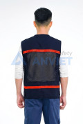 Áo gile phản quang đỏ nổi bật AV88 vải thoáng khí, khóa kéo tiện dụng, Size L