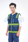 Áo gile phản quang AV89 vải kaki siêu bền, nhẹ, túi hộp tiện lợi, Size L