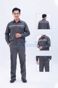 Quần áo bảo hộ lao động Evinz AV90 chất vải bền đẹp, ít nhăn, nhiều túi tiện dụng, Size L - Vải kaki liên doanh
