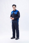 Quần áo bảo hộ lao động Evinz AV96 sọc phản quang, vải kaki bền đẹp, Size L - Vải kaki liên doanh