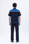 Quần áo bảo hộ lao động Evinz AV97 thiết kế tay ngắn linh hoạt, phản quang nổi bật, Size M - Vải kaki liên doanh