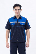 Quần áo bảo hộ lao động Evinz AV97 thiết kế tay ngắn linh hoạt, phản quang nổi bật, Size M - Vải kaki liên doanh