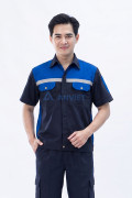 Quần áo bảo hộ lao động Evinz AV97 thiết kế tay ngắn linh hoạt, phản quang nổi bật, Size M - Vải kaki liên doanh