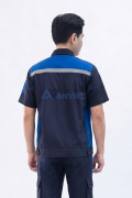 Quần áo bảo hộ lao động Evinz AV97 thiết kế tay ngắn linh hoạt, phản quang nổi bật, Size M - Vải kaki liên doanh