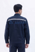 Quần áo bảo hộ lao động Evinz AV95 màu xanh đậm phối phản quang, bền đẹp, Size L - Vải kaki liên doanh