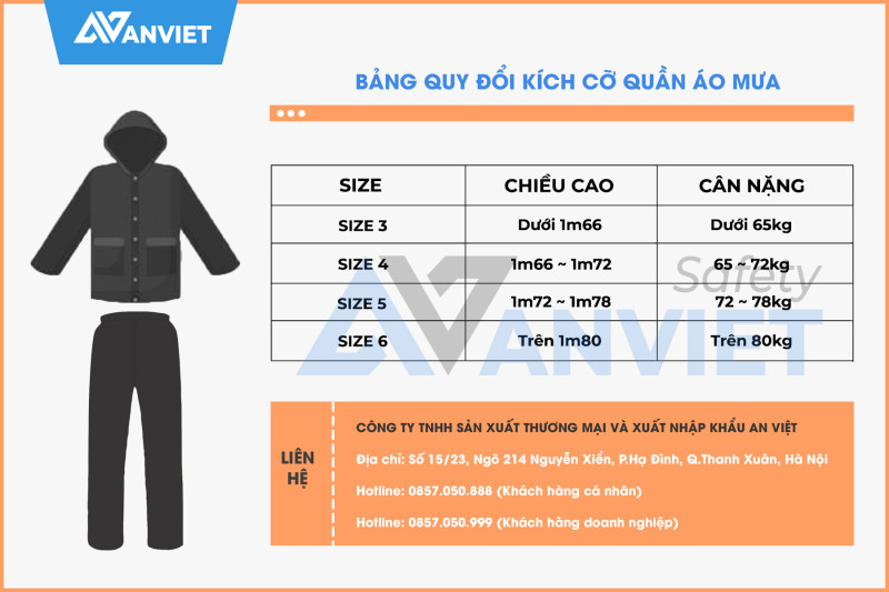 hướng dẫn chọn size