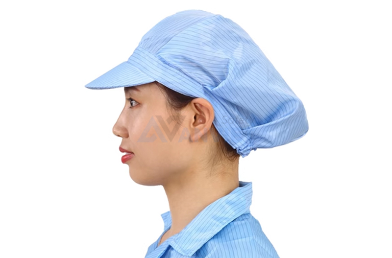 Mũ phòng sạch có lưới thoát khí.