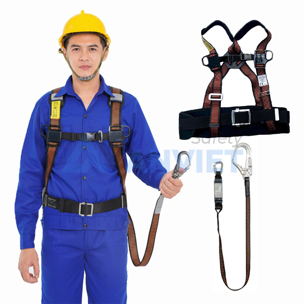 Dây bán thân 1 móc nhôm KUKJE được làm bằng vải PE có độ bền cao, chống thấm nước, chống cháy cao, ít co giãn, không nhăn