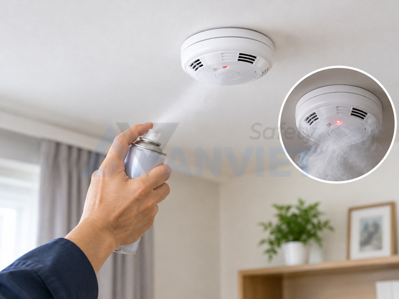 Kiểm tra độ nhạy của cảm biến khói.