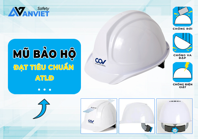 Mũ bảo hộ COV với cấu tạo chắc chắn đảm bảo khả năng bảo vệ tối ưu.