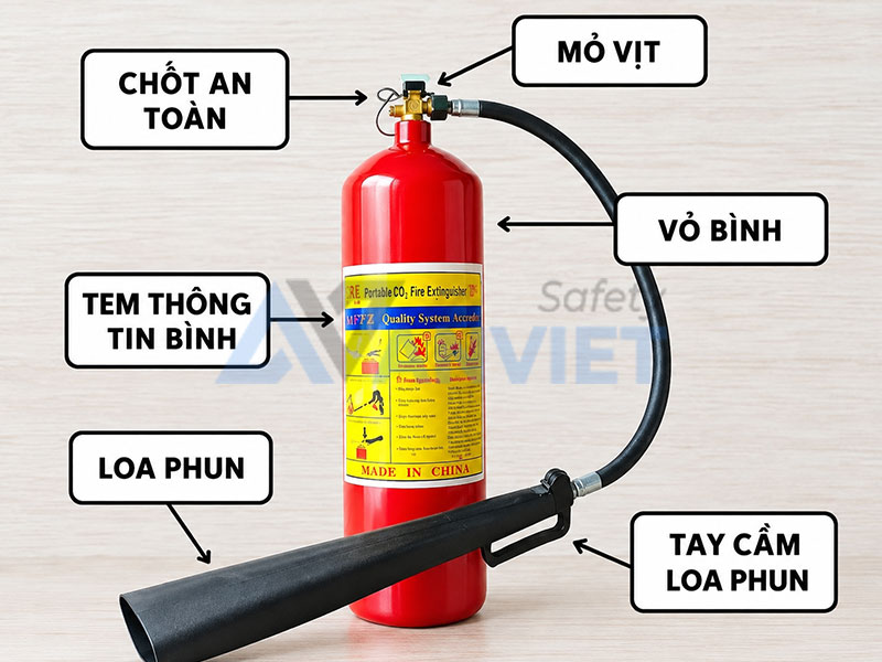 Đặc điểm cấu tạo bình chữa cháy MT5.