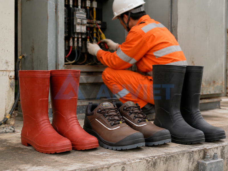 họn giày, ủng bảo hộ cách điện cho thợ điện chất lượng, phù hợp.