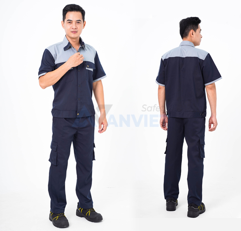 Đồng phục bảo hộ với thiết kế hiện đại, phù hợp phong thái kỹ sư.