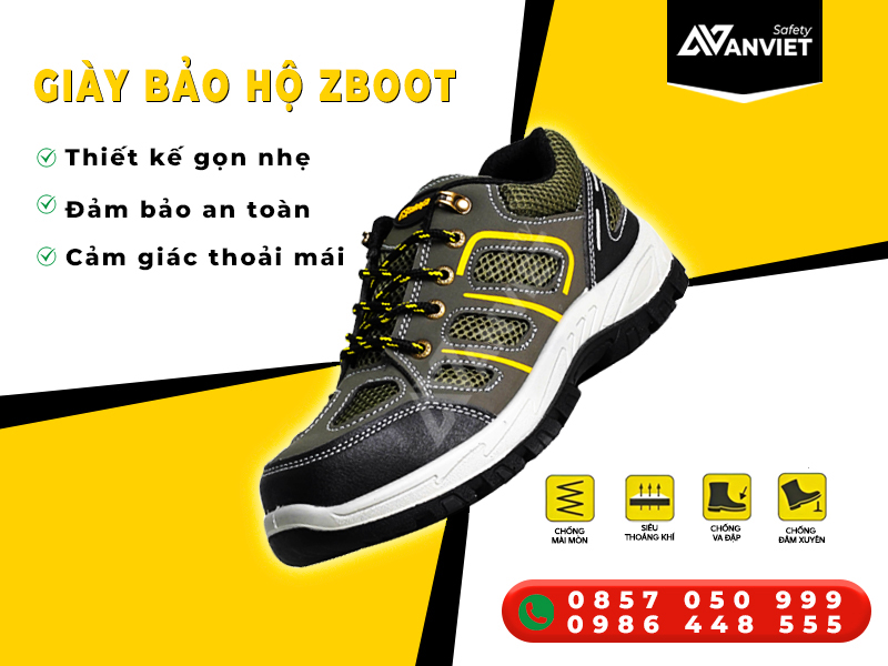 Giày bảo hộ Zboot đảm bảo an toàn, tạo sự thoải mái.