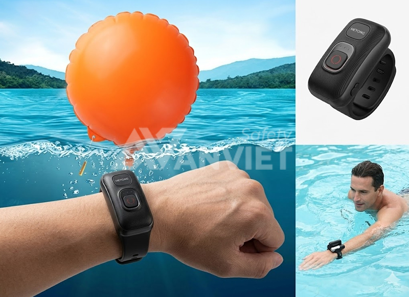 Phao cứu sinh khẩn cấp đeo tay thiết kế nhỏ gọn, tiện lợi khi sử dụng.